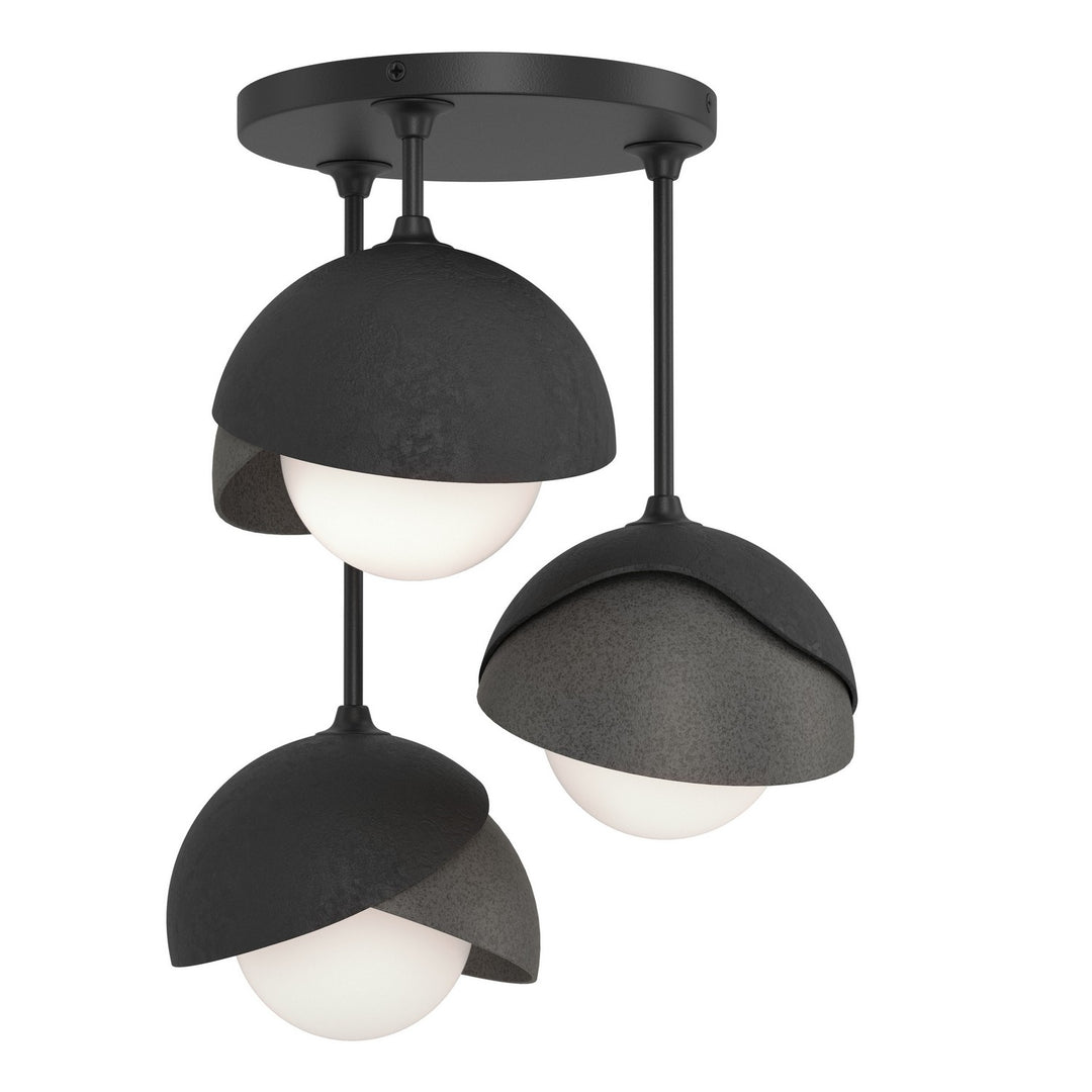 Brooklyn Three Light Semi-Flush Mount in Black - available from The Lighting Shoppe, trusted by Canadian homeowners