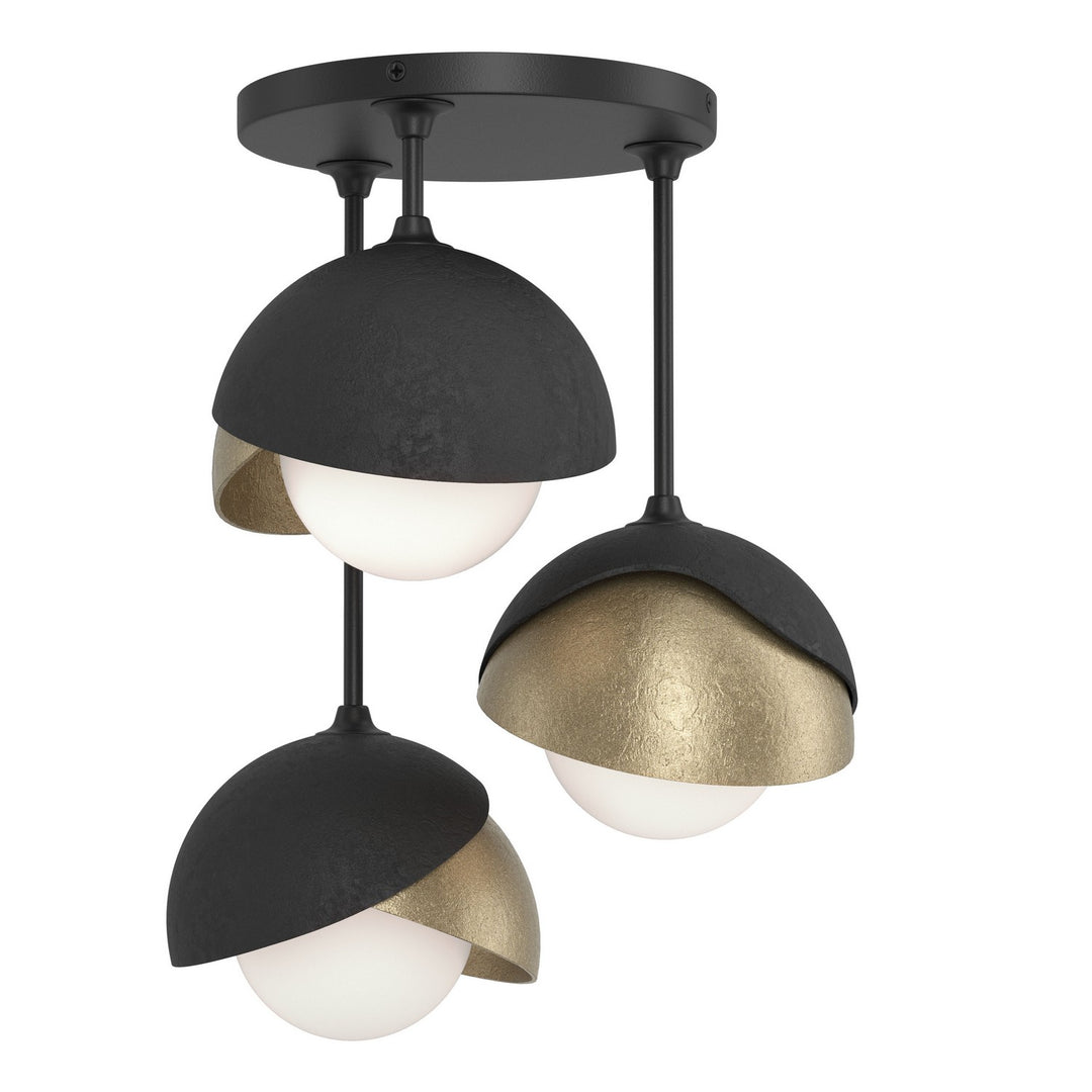 Brooklyn Three Light Semi-Flush Mount in Black - available from The Lighting Shoppe, trusted by Canadian homeowners