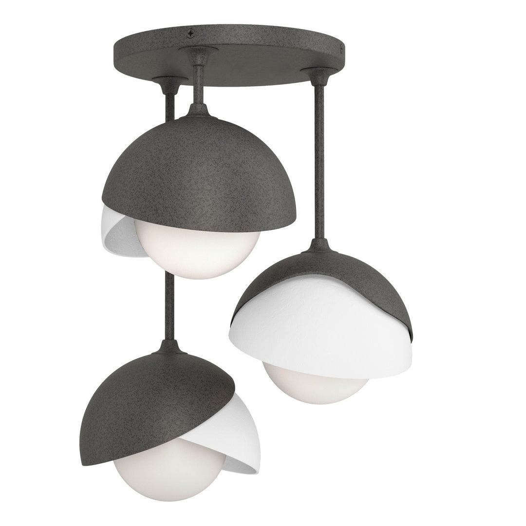 Brooklyn Three Light Semi-Flush Mount in Natural Iron - available from The Lighting Shoppe, trusted by Canadian homeowners