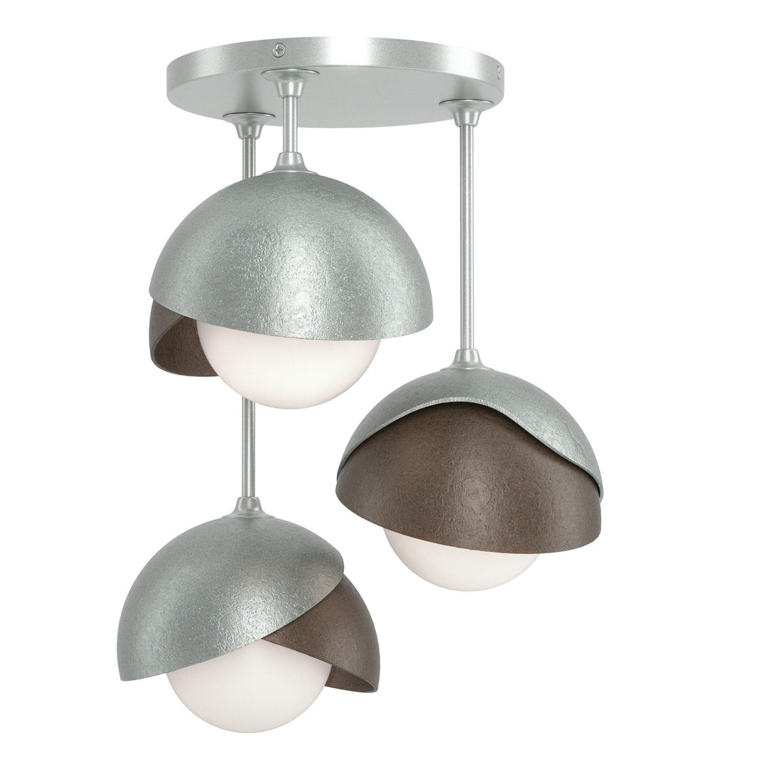 Brooklyn Three Light Semi-Flush Mount in Vintage Platinum - available from The Lighting Shoppe, trusted by Canadian homeowners