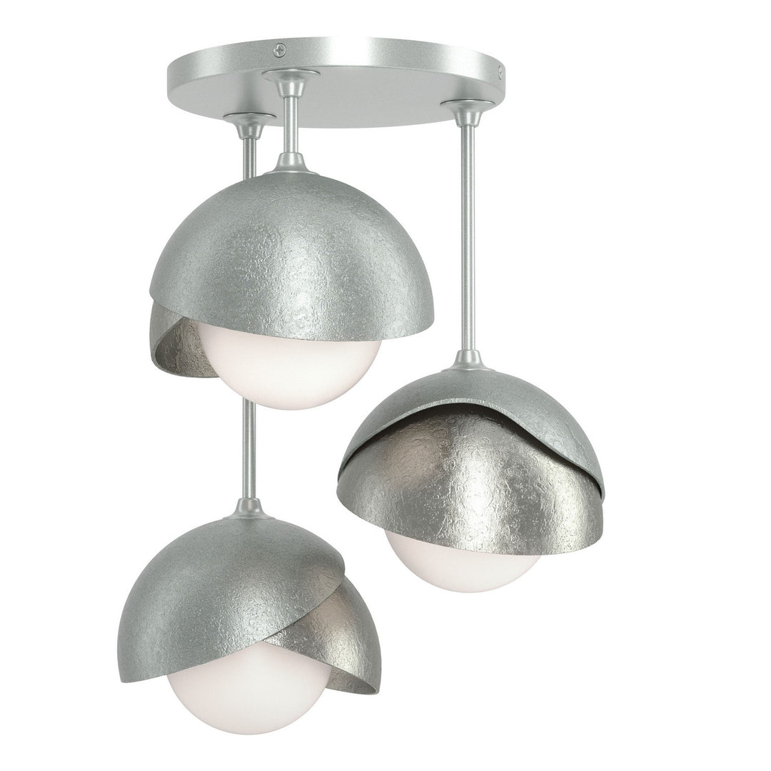 Brooklyn Three Light Semi-Flush Mount in Vintage Platinum - available from The Lighting Shoppe, trusted by Canadian homeowners