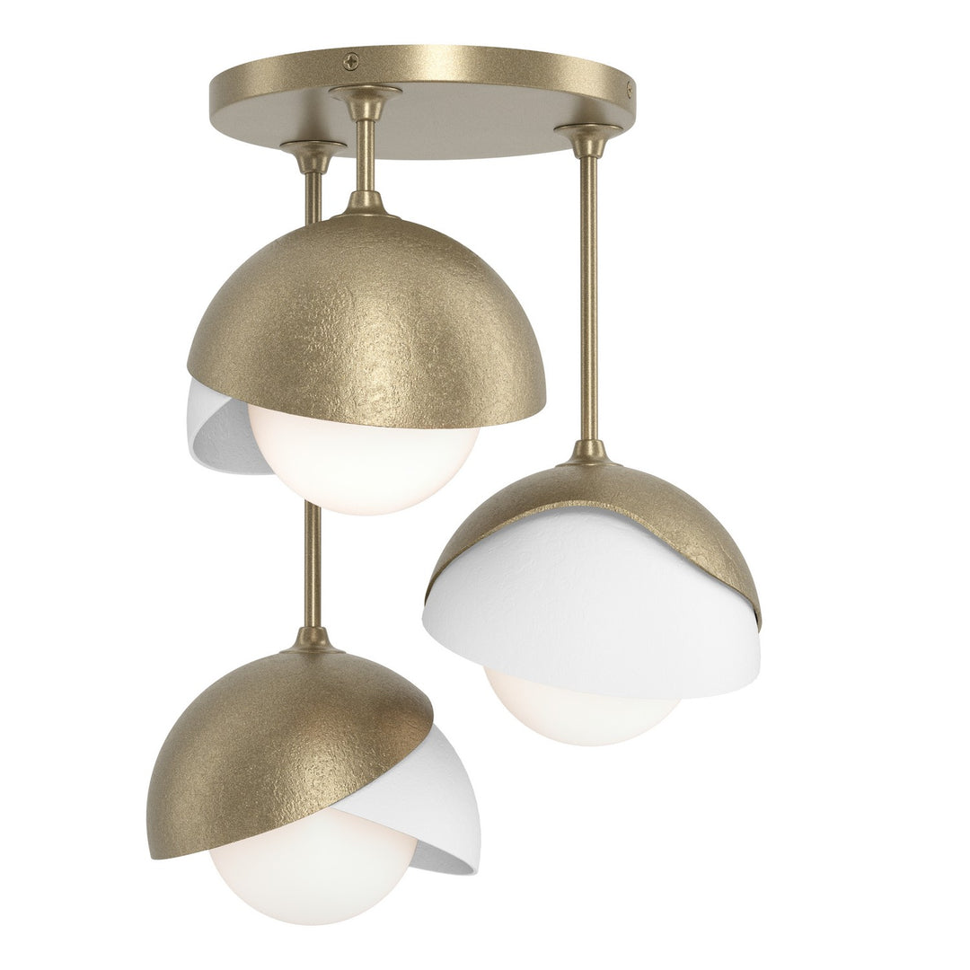 Brooklyn Three Light Semi-Flush Mount in Soft Gold - available from The Lighting Shoppe, trusted by Canadian homeowners