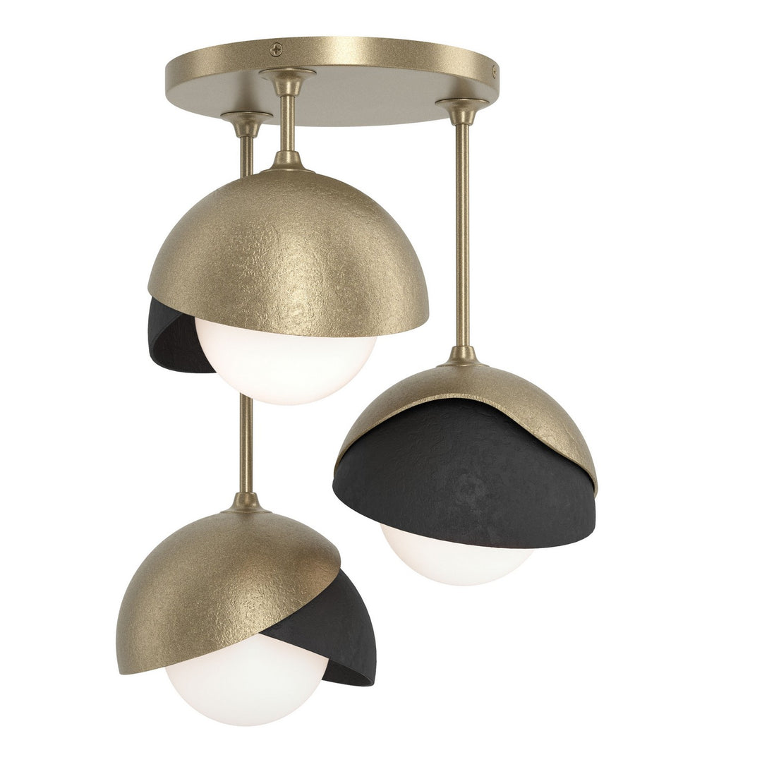 Brooklyn Three Light Semi-Flush Mount in Soft Gold - available from The Lighting Shoppe, trusted by Canadian homeowners