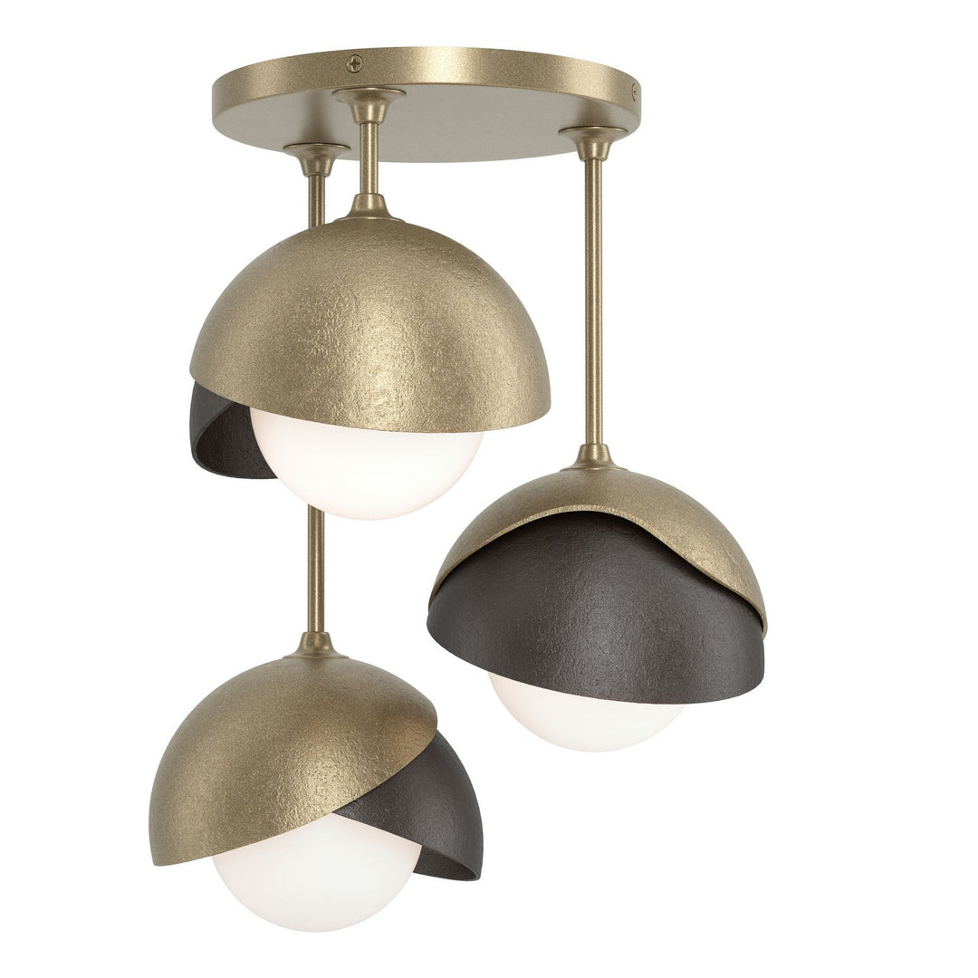 Brooklyn Three Light Semi-Flush Mount in Soft Gold - available from The Lighting Shoppe, trusted by Canadian homeowners