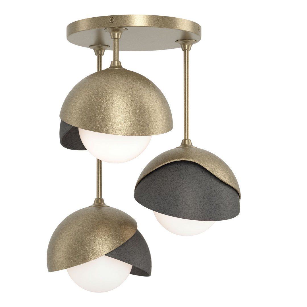 Brooklyn Three Light Semi-Flush Mount in Soft Gold - available from The Lighting Shoppe, trusted by Canadian homeowners