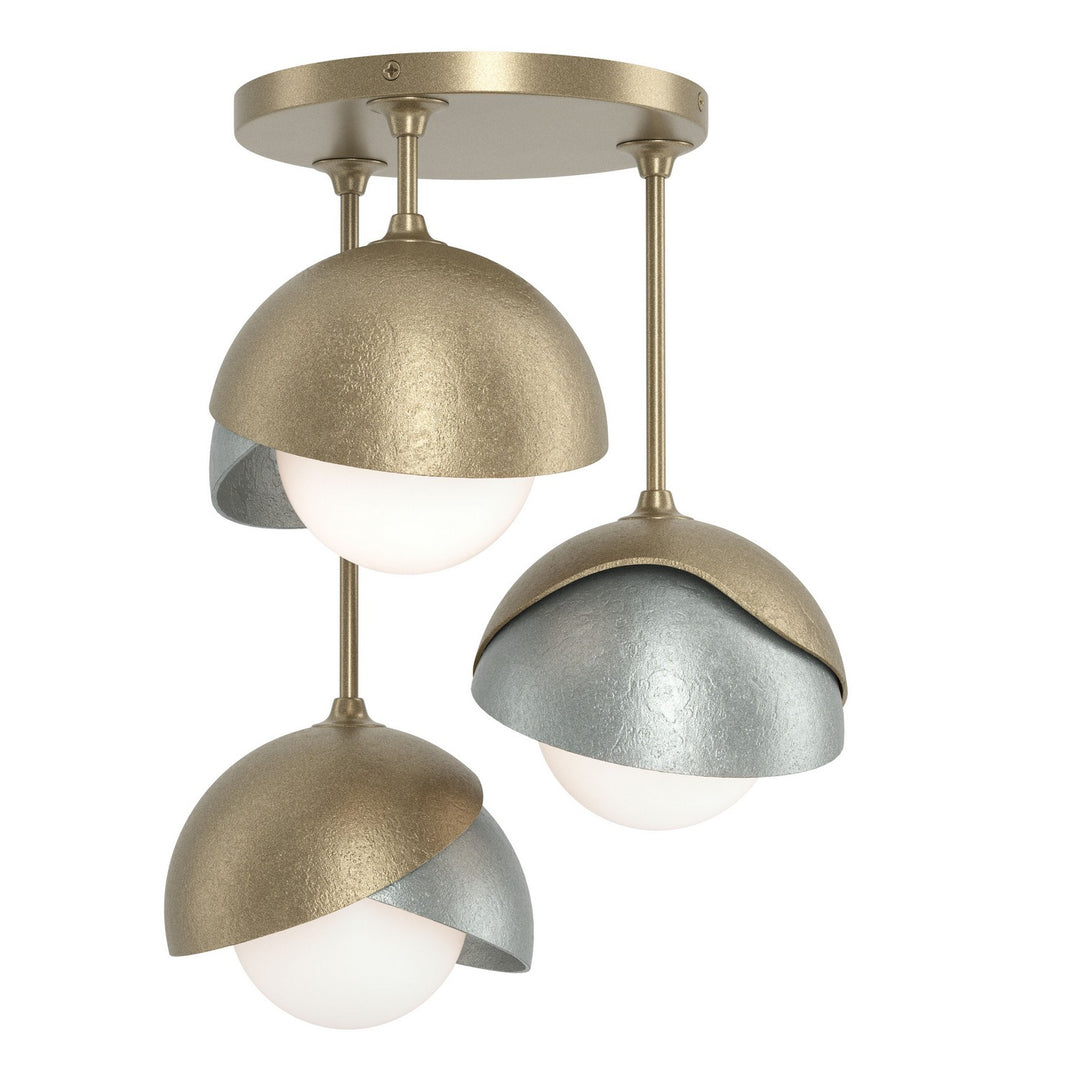 Brooklyn Three Light Semi-Flush Mount in Soft Gold - available from The Lighting Shoppe, trusted by Canadian homeowners