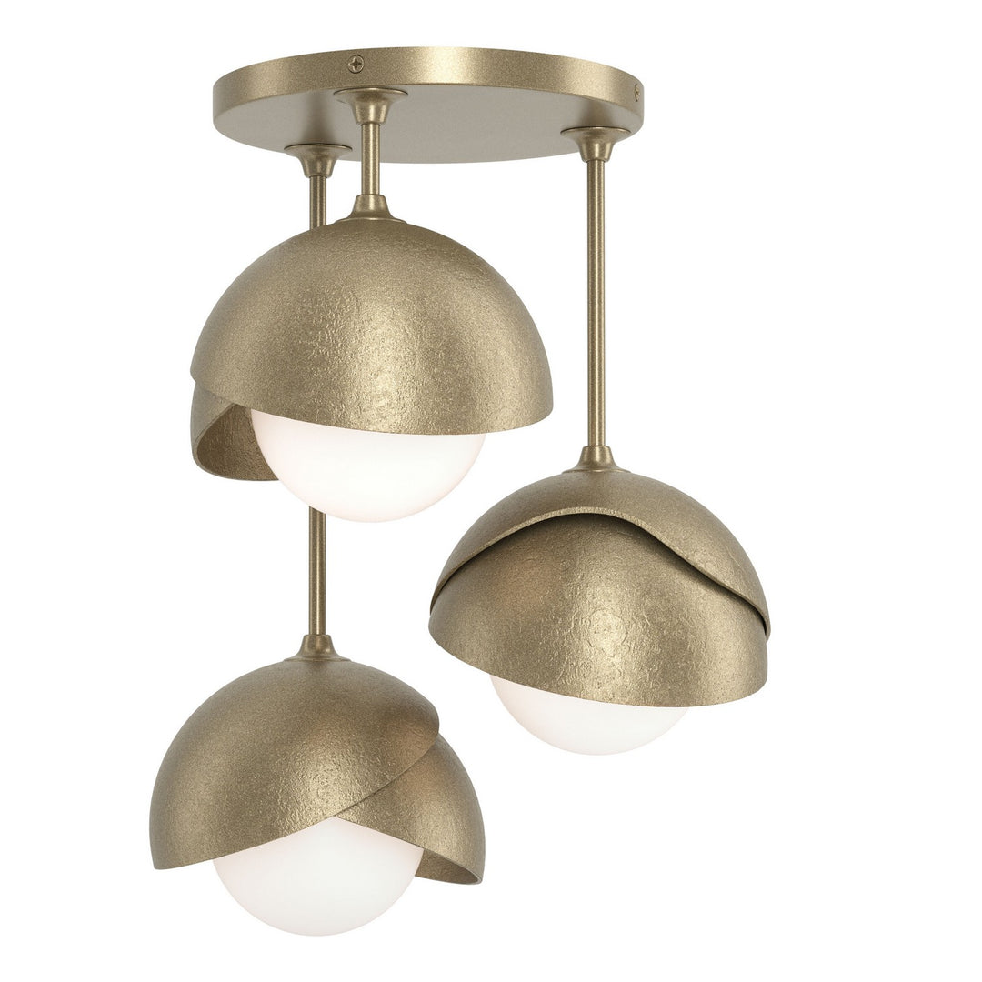 Brooklyn Three Light Semi-Flush Mount in Soft Gold - available from The Lighting Shoppe, trusted by Canadian homeowners