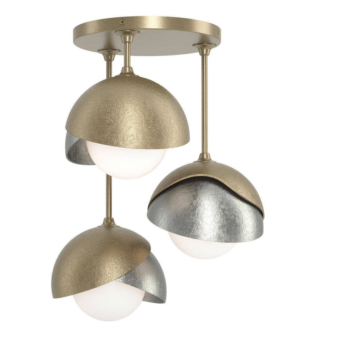 Brooklyn Three Light Semi-Flush Mount in Soft Gold - available from The Lighting Shoppe, trusted by Canadian homeowners