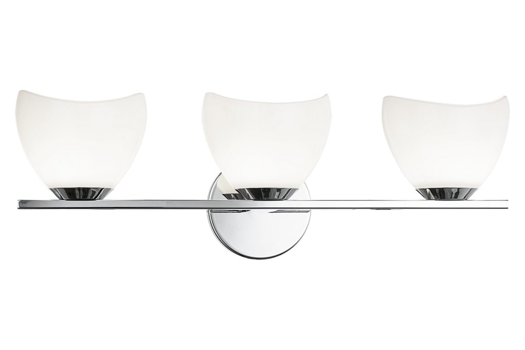 Uptowne Three Light Vanity in Chrome - available from The Lighting Shoppe, trusted by Canadian homeowners