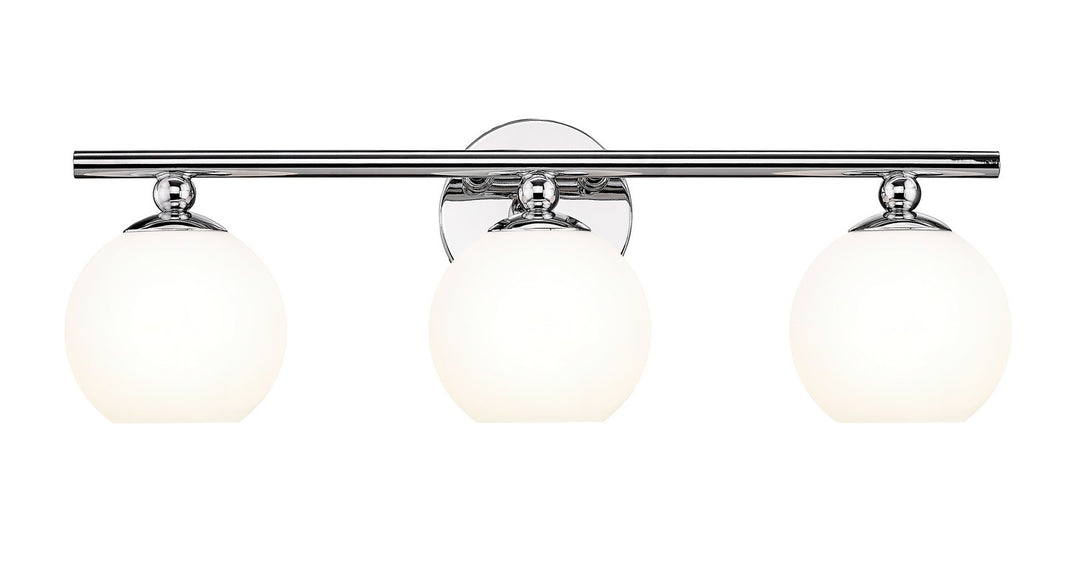 Neoma Three Light Vanity in Chrome - available from The Lighting Shoppe, trusted by Canadian homeowners