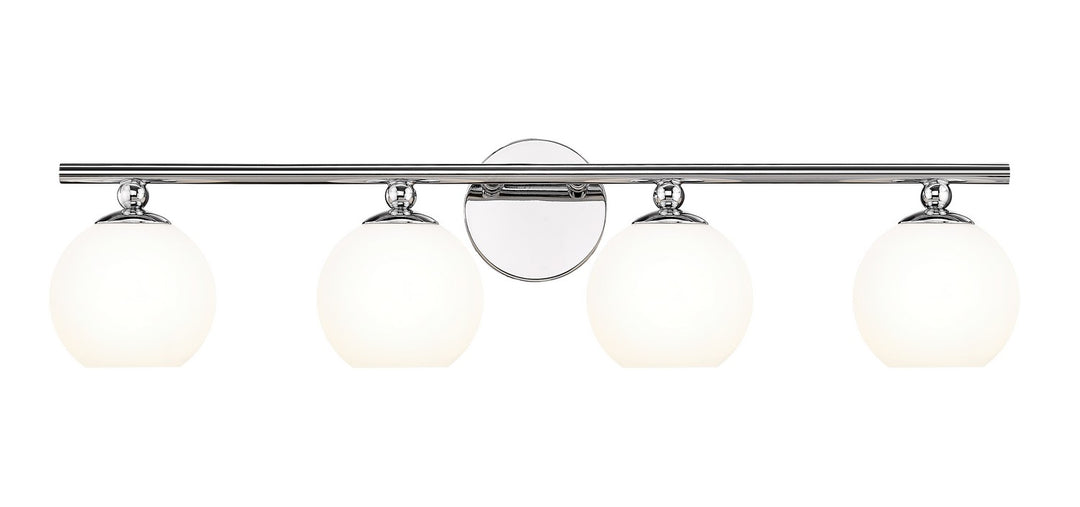 Neoma Four Light Vanity in Chrome - available from The Lighting Shoppe, trusted by Canadian homeowners