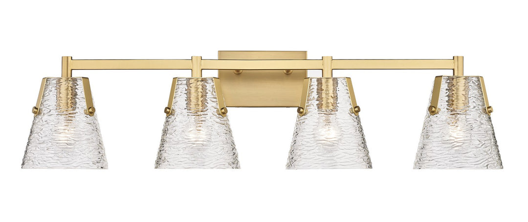 Analia Four Light Vanity in Modern Gold - available from The Lighting Shoppe, trusted by Canadian homeowners