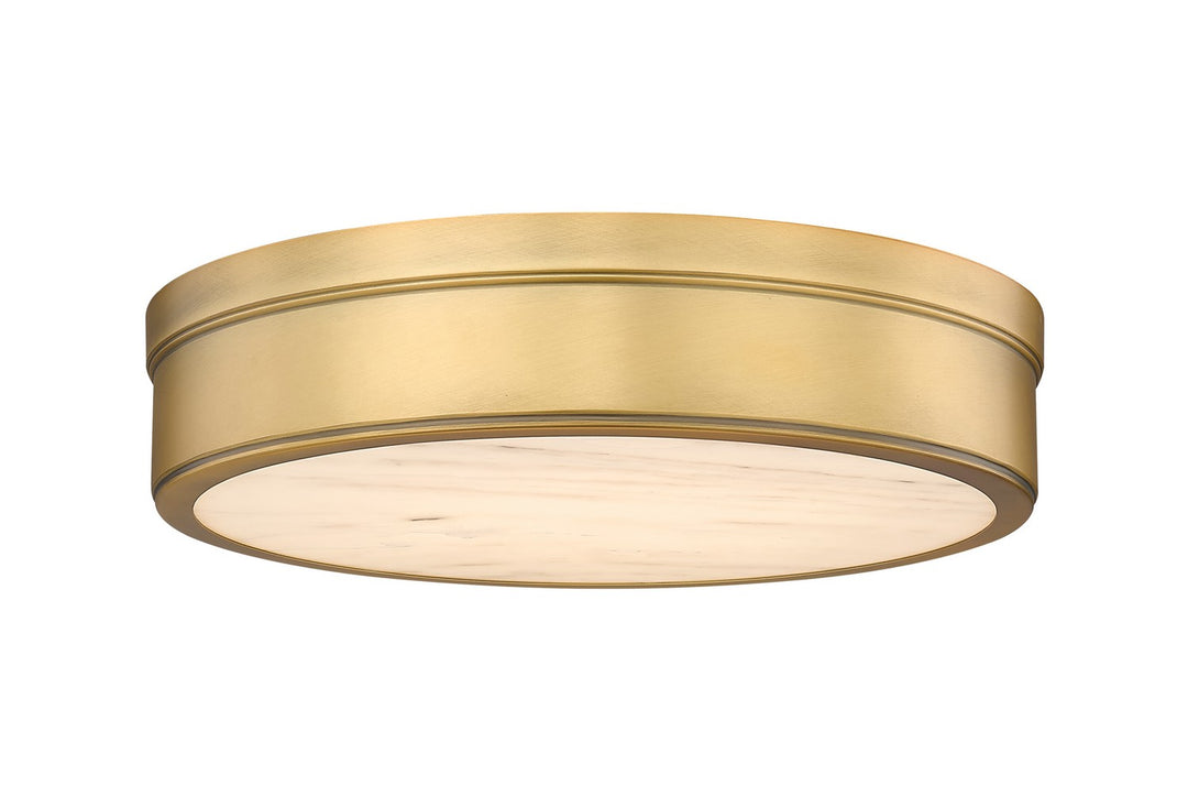 Anders LED Flush Mount in Rubbed Brass - available from The Lighting Shoppe, trusted by Canadian homeowners