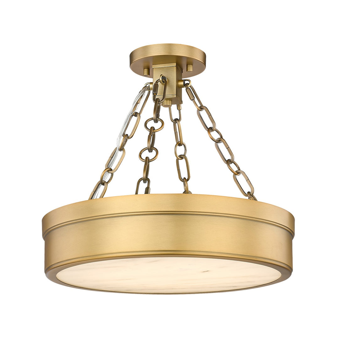 Anders LED Semi Flush Mount in Rubbed Brass - available from The Lighting Shoppe, trusted by Canadian homeowners