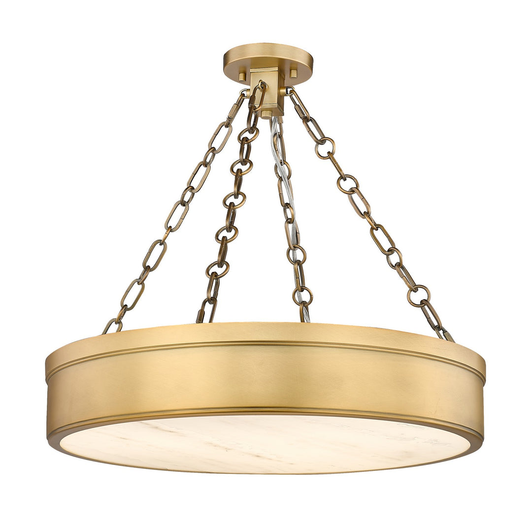 Anders LED Semi Flush Mount in Rubbed Brass - available from The Lighting Shoppe, trusted by Canadian homeowners