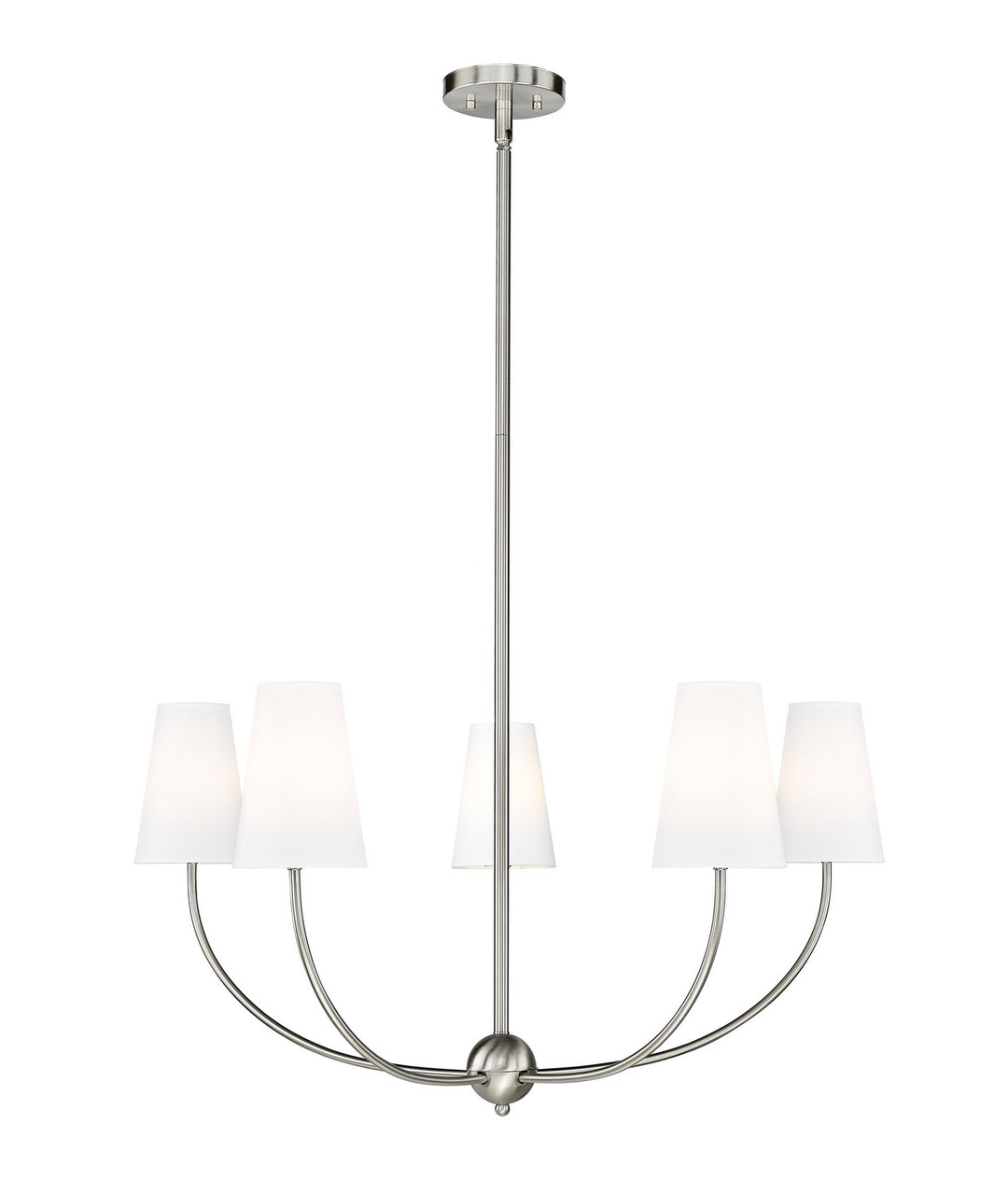 Shannon Five Light Chandelier in Brushed Nickel - available from The Lighting Shoppe, trusted by Canadian homeowners