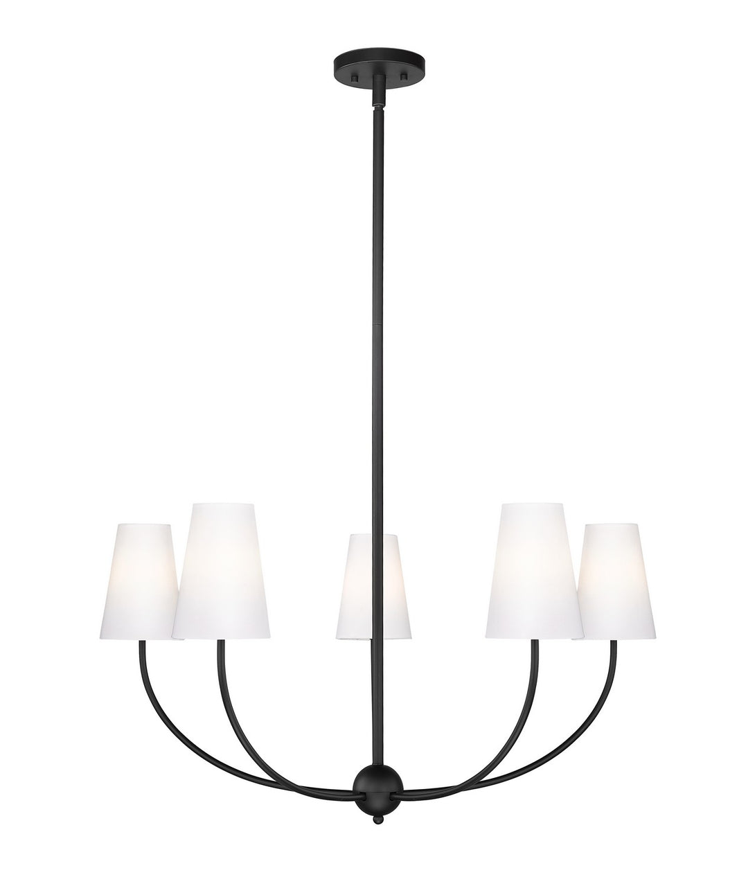 Shannon Five Light Chandelier in Matte Black - available from The Lighting Shoppe, trusted by Canadian homeowners