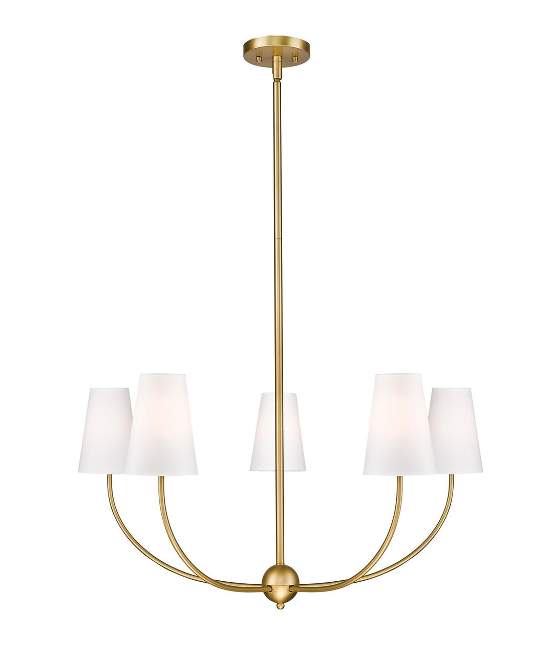 Shannon Five Light Chandelier in Rubbed Brass - available from The Lighting Shoppe, trusted by Canadian homeowners