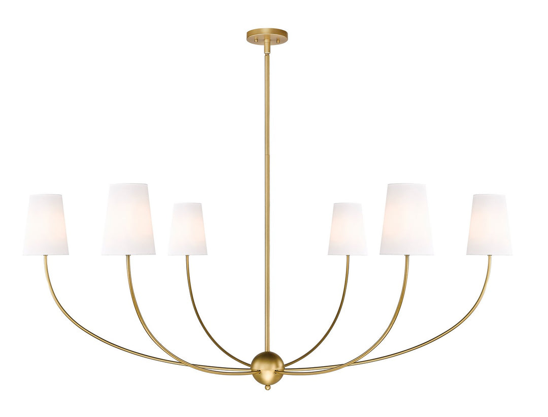 Shannon Six Light Chandelier in Rubbed Brass - available from The Lighting Shoppe, trusted by Canadian homeowners
