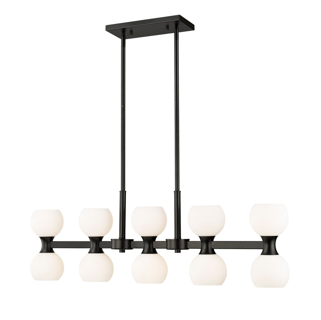 Artemis Ten Light Linear Chandelier in Matte Black - available from The Lighting Shoppe, trusted by Canadian homeowners