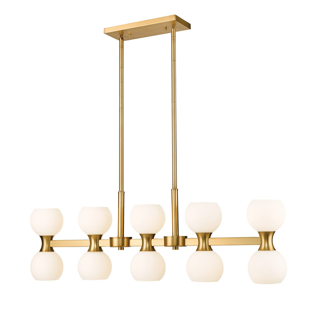Artemis Ten Light Linear Chandelier in Modern Gold - available from The Lighting Shoppe, trusted by Canadian homeowners