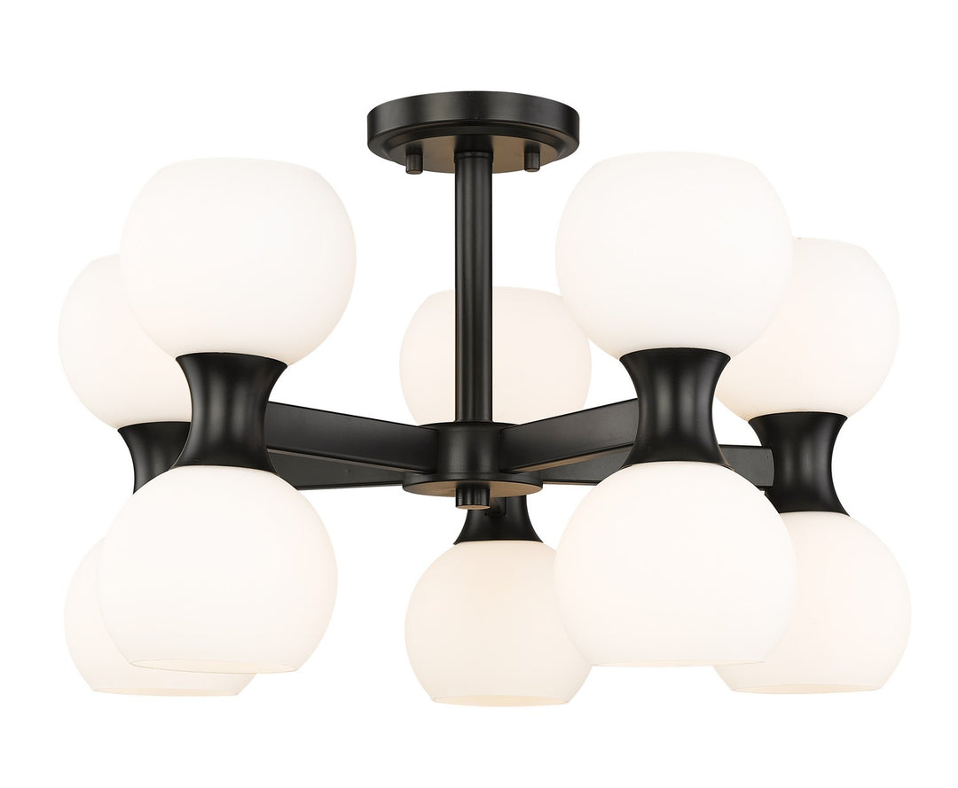 Artemis Ten Light Semi Flush Mount in Matte Black - available from The Lighting Shoppe, trusted by Canadian homeowners