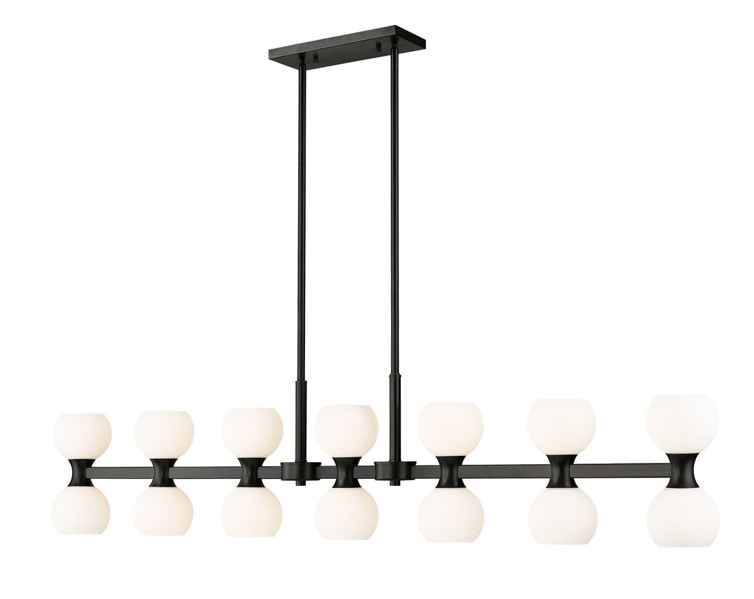 Artemis 14 Light Linear Chandelier in Matte Black - available from The Lighting Shoppe, trusted by Canadian homeowners