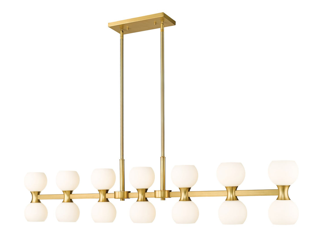 Artemis 14 Light Linear Chandelier in Modern Gold - available from The Lighting Shoppe, trusted by Canadian homeowners