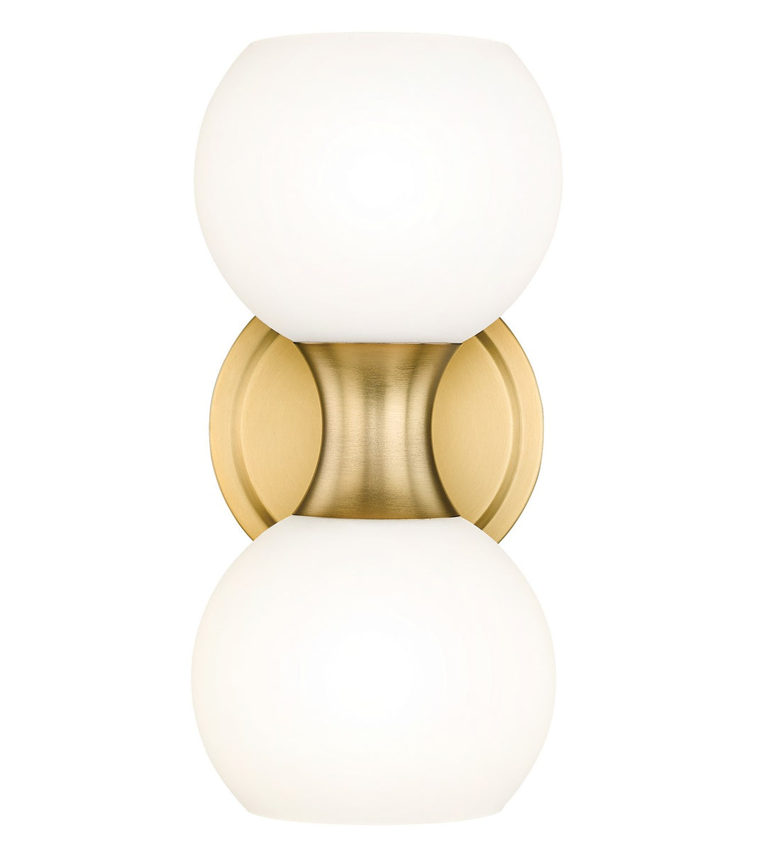 Artemis Two Light Wall Sconce in Modern Gold - available from The Lighting Shoppe, trusted by Canadian homeowners