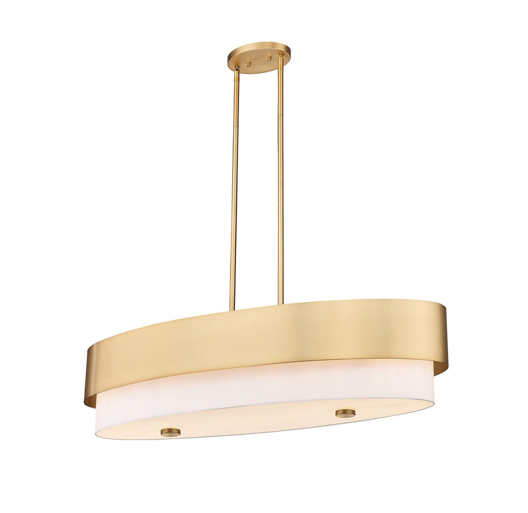 Counterpoint Five Light Linear Chandelier in Modern Gold - available from The Lighting Shoppe, trusted by Canadian homeowners