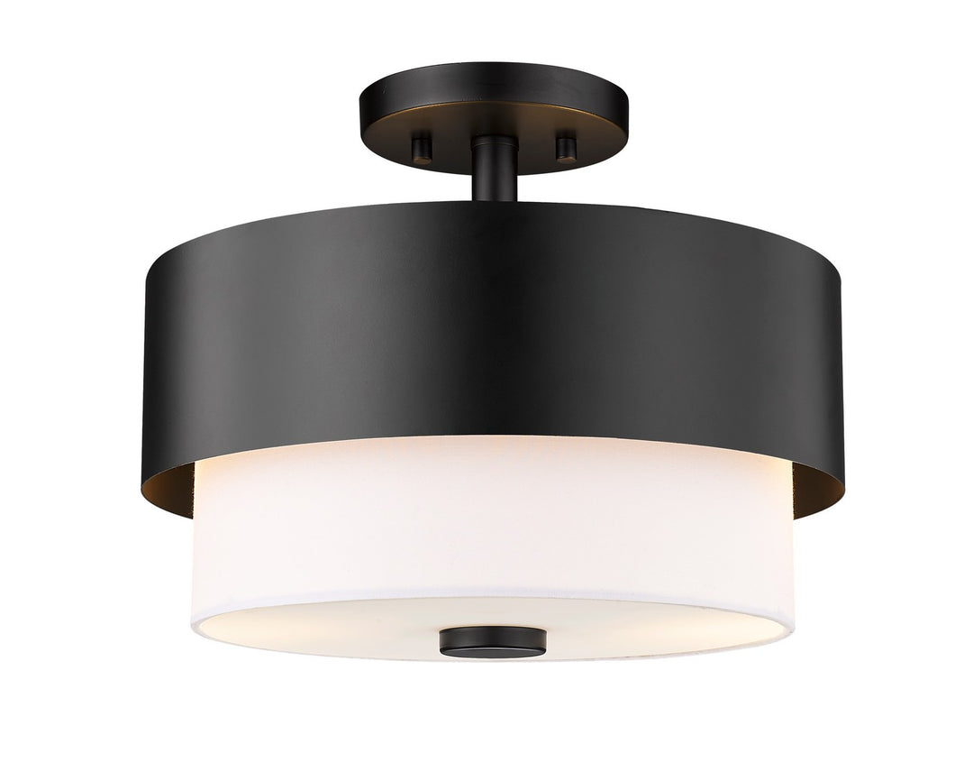 Counterpoint Two Light Semi Flush Mount in Matte Black - available from The Lighting Shoppe, trusted by Canadian homeowners