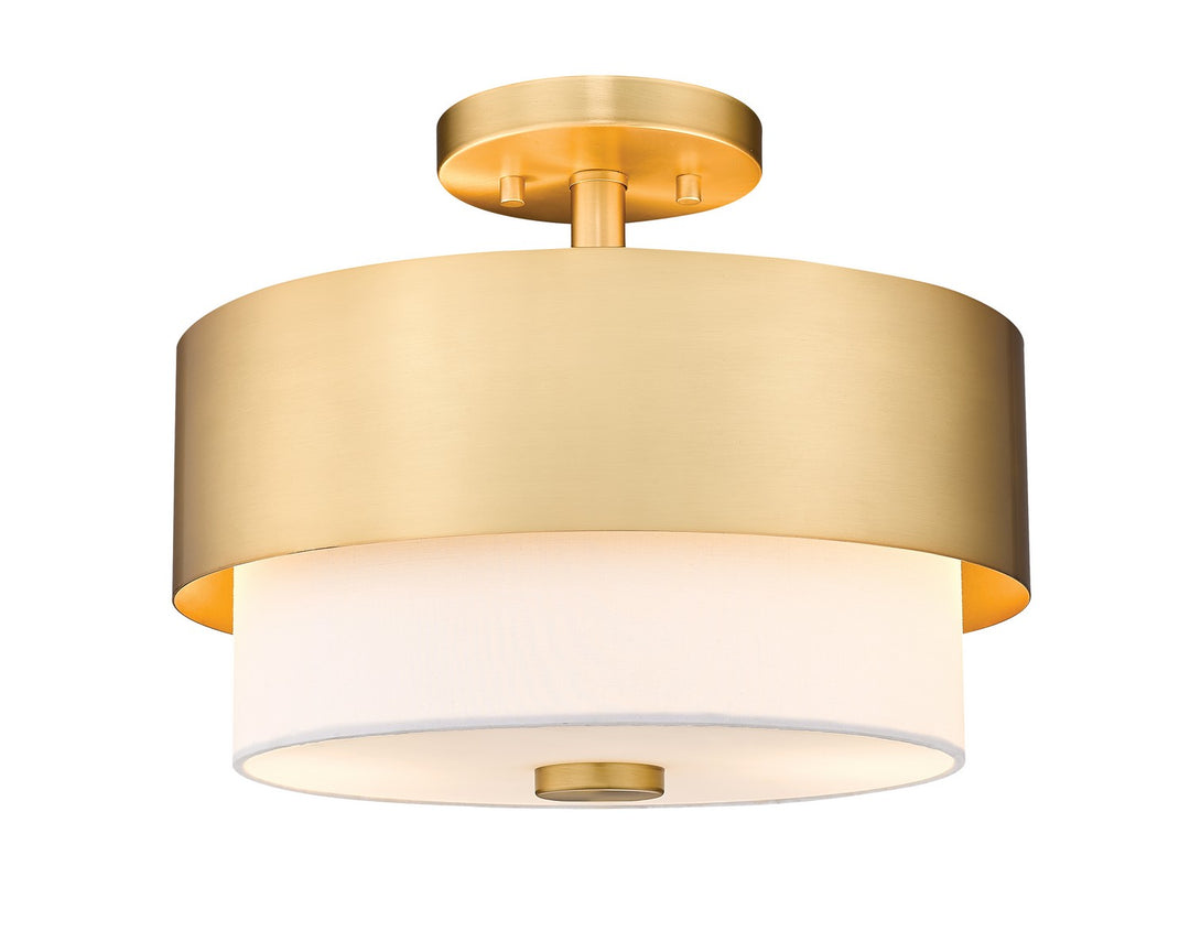 Counterpoint Two Light Semi Flush Mount in Modern Gold - available from The Lighting Shoppe, trusted by Canadian homeowners