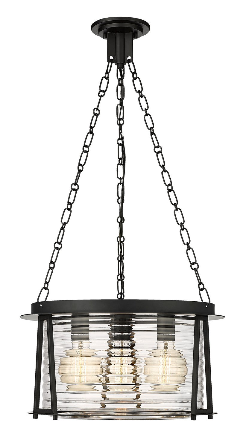 Cape Harbor Three Light Pendant in Matte Black - available from The Lighting Shoppe, trusted by Canadian homeowners