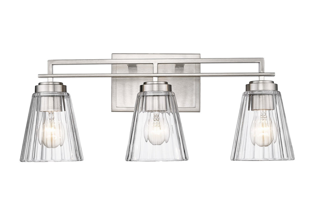 Lyna Three Light Vanity in Brushed Nickel - available from The Lighting Shoppe, trusted by Canadian homeowners