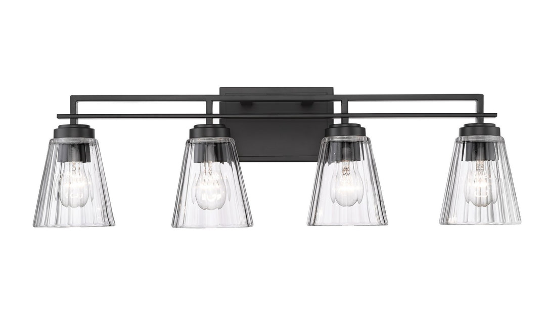 Lyna Four Light Vanity in Matte Black - available from The Lighting Shoppe, trusted by Canadian homeowners