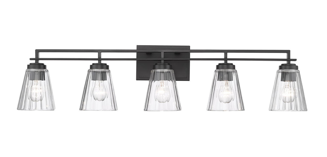 Lyna Five Light Vanity in Matte Black - available from The Lighting Shoppe, trusted by Canadian homeowners