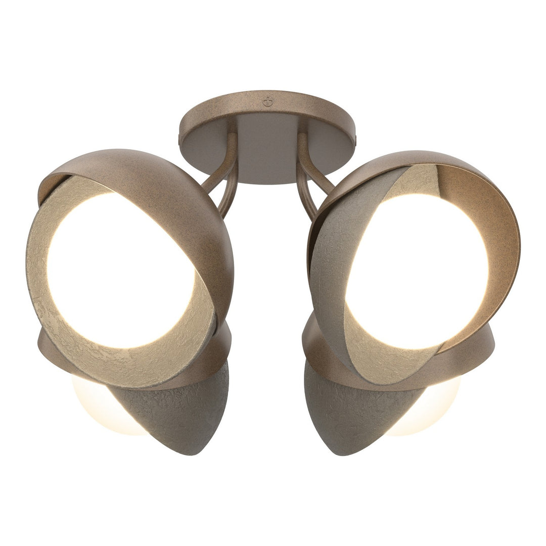 Brooklyn Four Light Semi-Flush Mount in Bronze - available from The Lighting Shoppe, trusted by Canadian homeowners