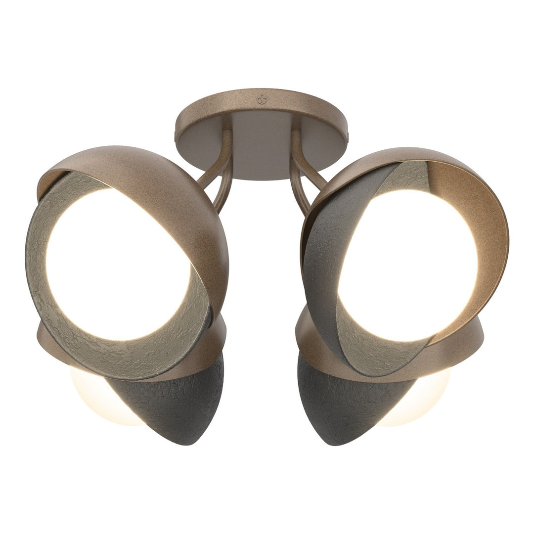 Brooklyn Four Light Semi-Flush Mount in Bronze - available from The Lighting Shoppe, trusted by Canadian homeowners