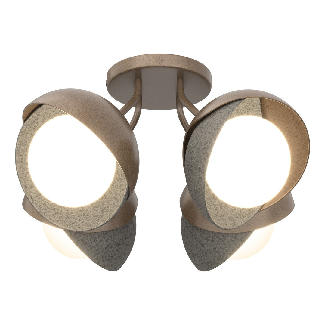 Brooklyn Four Light Semi-Flush Mount in Bronze - available from The Lighting Shoppe, trusted by Canadian homeowners