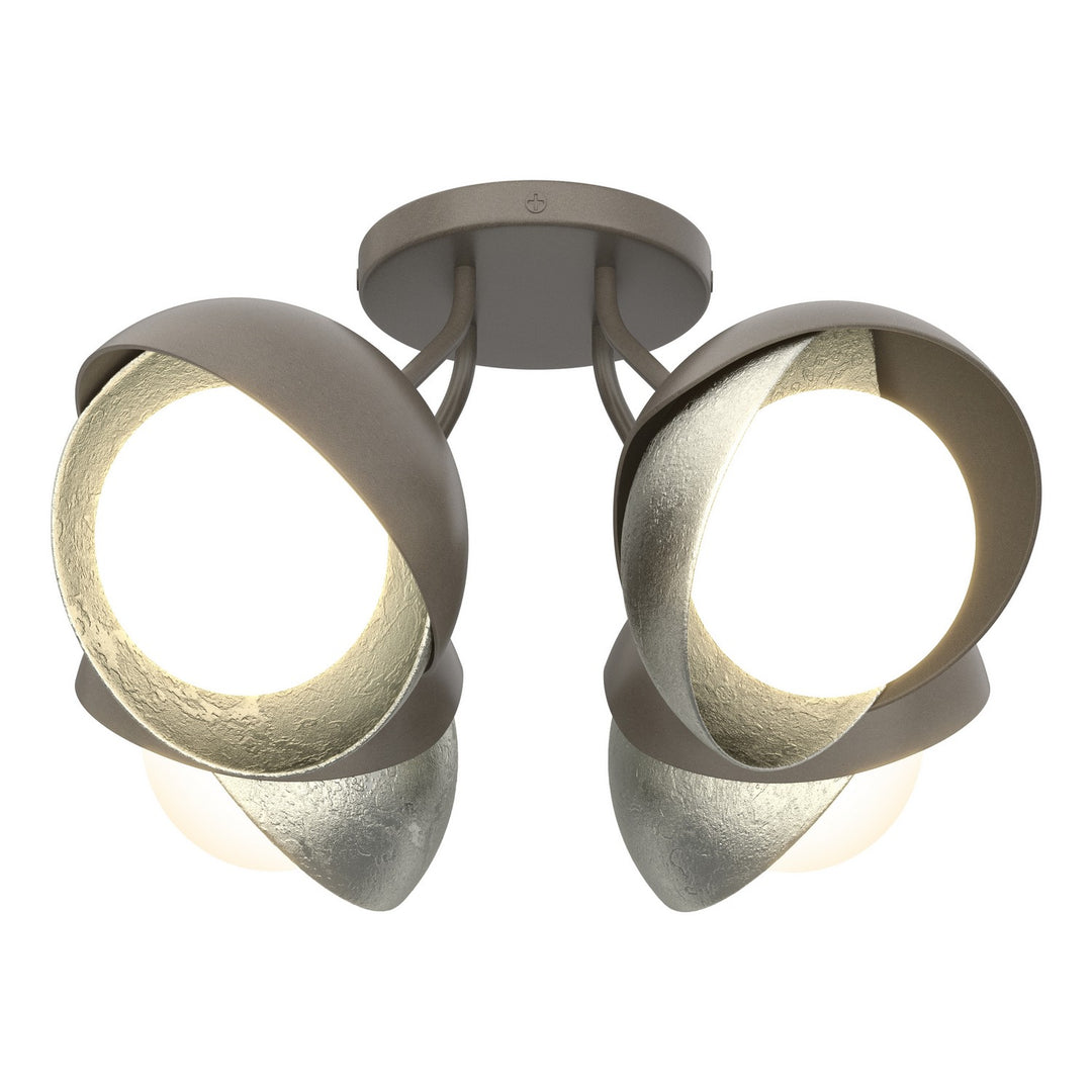 Hubbardton Forge Canada - 121376-SKT-07-85-GG0711 - Four Light Semi-Flush Mount - Brooklyn - Dark Smoke