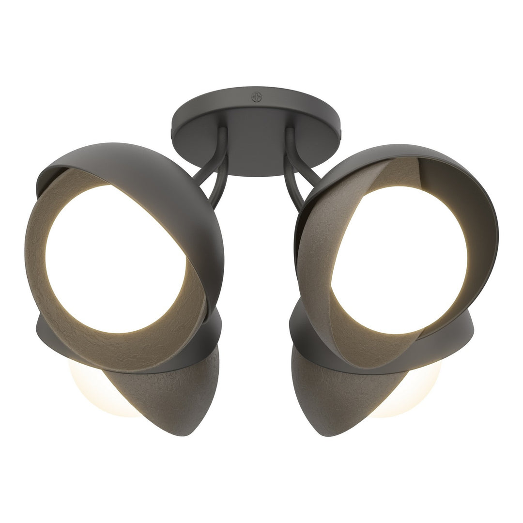 Brooklyn Four Light Semi-Flush Mount in Black - available from The Lighting Shoppe, trusted by Canadian homeowners