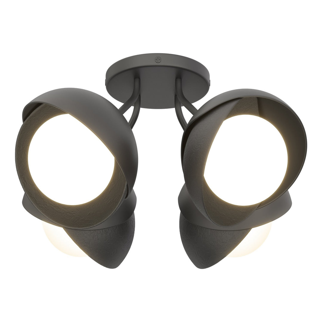 Hubbardton Forge Canada - 121376-SKT-10-10-GG0711 - Four Light Semi-Flush Mount - Brooklyn - Black