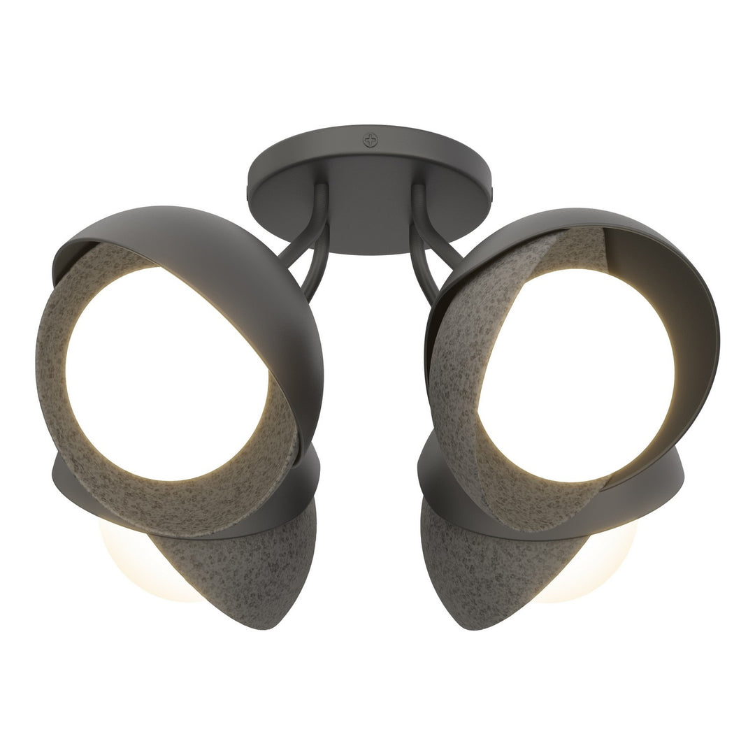 Hubbardton Forge Canada - 121376-SKT-10-20-GG0711 - Four Light Semi-Flush Mount - Brooklyn - Black