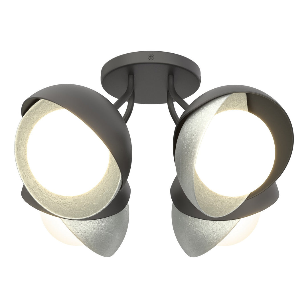 Hubbardton Forge Canada - 121376-SKT-10-82-GG0711 - Four Light Semi-Flush Mount - Brooklyn - Black