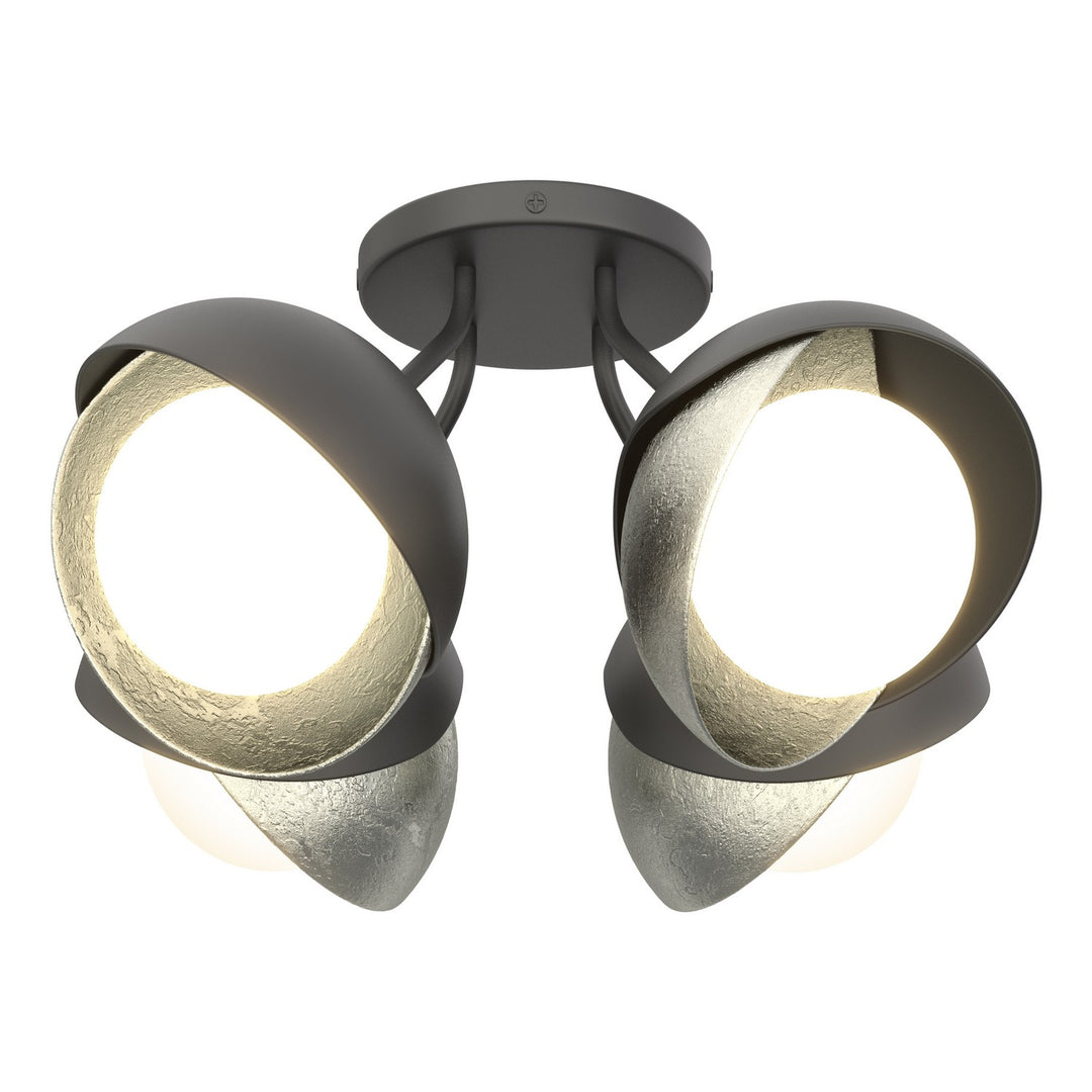Hubbardton Forge Canada - 121376-SKT-10-85-GG0711 - Four Light Semi-Flush Mount - Brooklyn - Black