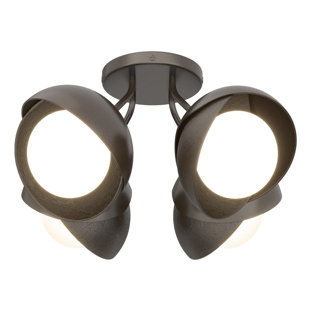 Hubbardton Forge Canada - 121376-SKT-14-14-GG0711 - Four Light Semi-Flush Mount - Brooklyn - Oil Rubbed Bronze