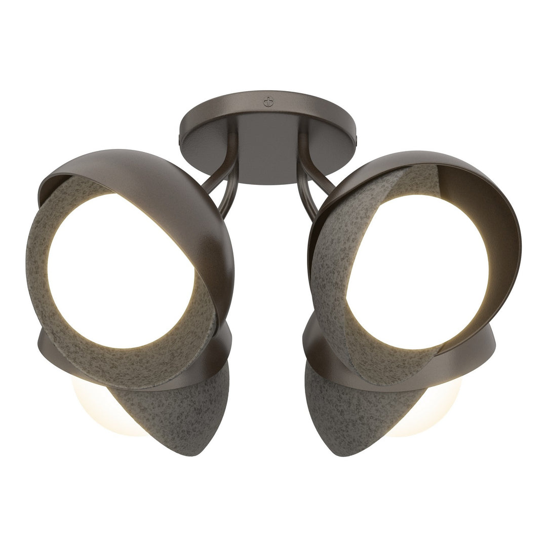 Hubbardton Forge Canada - 121376-SKT-14-20-GG0711 - Four Light Semi-Flush Mount - Brooklyn - Oil Rubbed Bronze