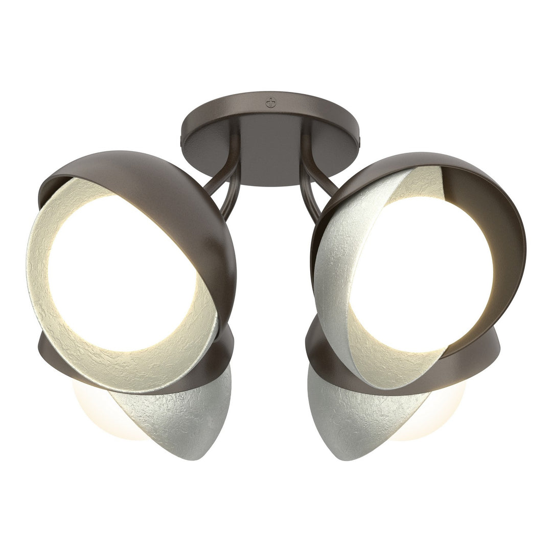 Hubbardton Forge Canada - 121376-SKT-14-82-GG0711 - Four Light Semi-Flush Mount - Brooklyn - Oil Rubbed Bronze