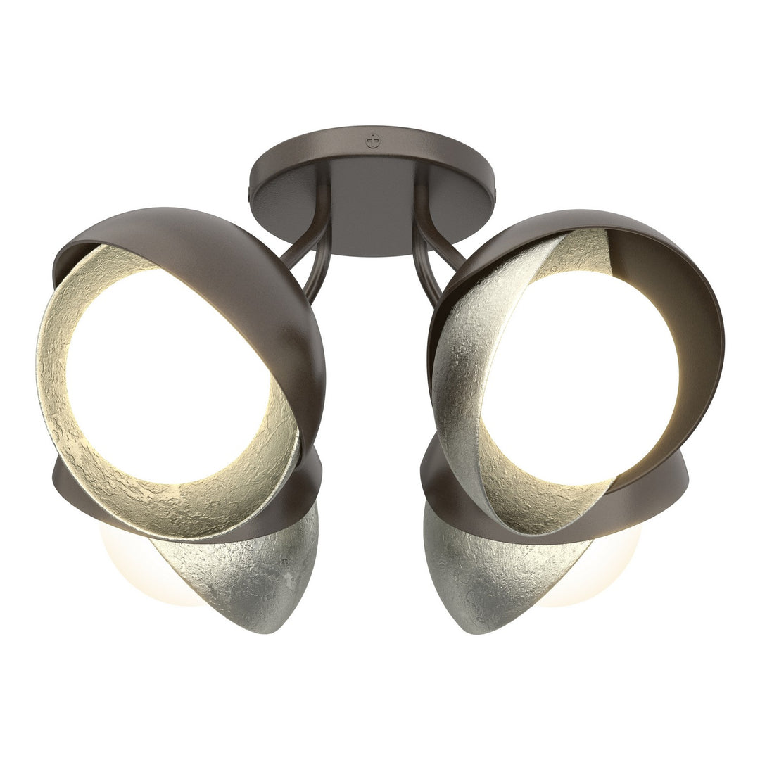 Hubbardton Forge Canada - 121376-SKT-14-85-GG0711 - Four Light Semi-Flush Mount - Brooklyn - Oil Rubbed Bronze
