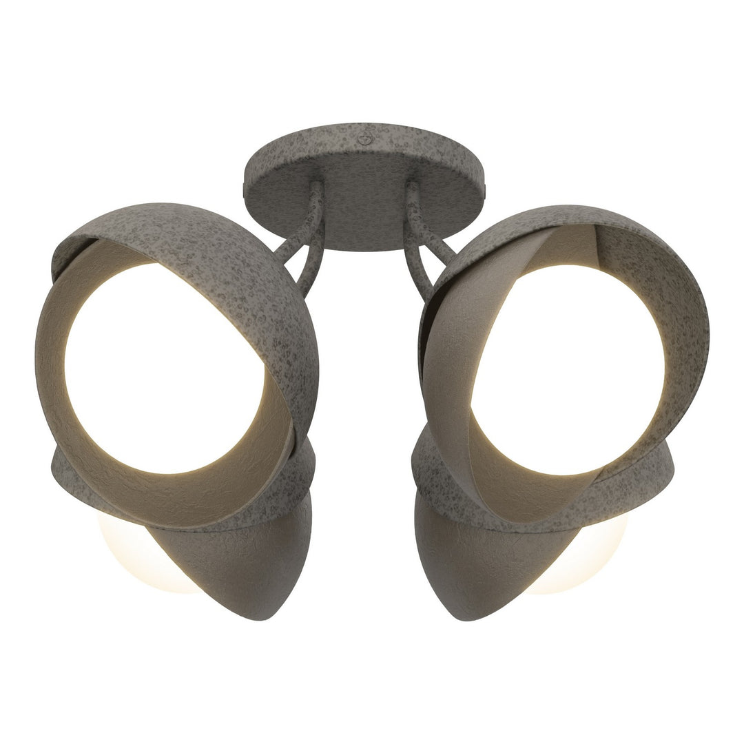 Hubbardton Forge Canada - 121376-SKT-20-07-GG0711 - Four Light Semi-Flush Mount - Brooklyn - Natural Iron